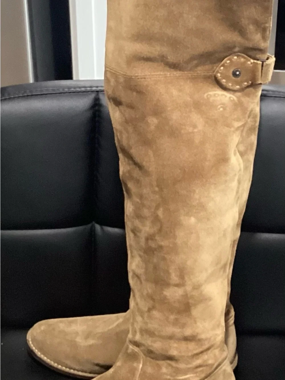 Frye Over-the-Knee Suede Boots in Chestnut Brown